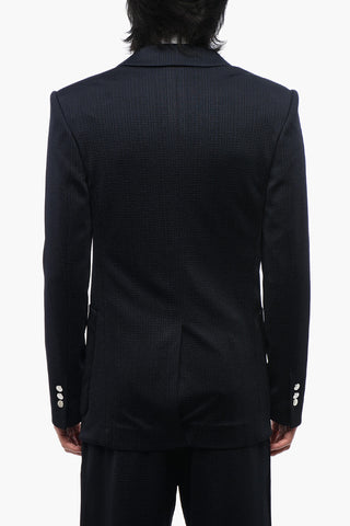 Blazer Doppiopetto in Tessuto Monogram con Bottoni Logati