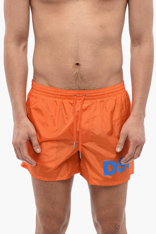 Boxer-Badehose mit kontrastierendem Logo