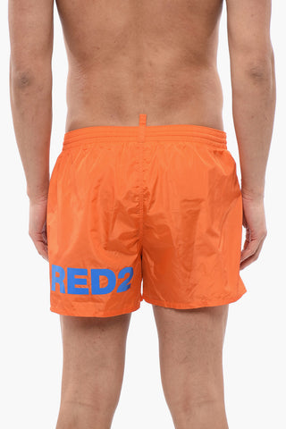 Boxer-Badehose mit kontrastierendem Logo