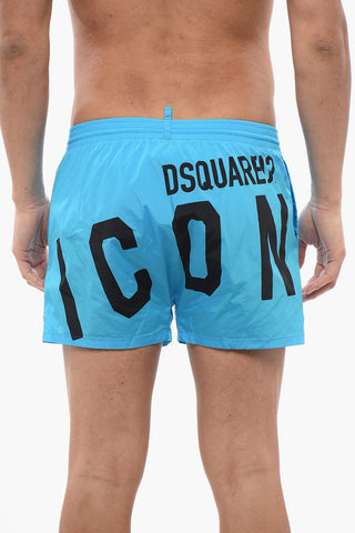 ICON Nylon Swim Shorts with Maxi Printed Logo