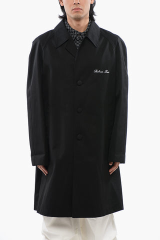 Cotton Blend Trenchcoat with Embroidered Logo