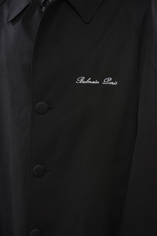 Cotton Blend Trenchcoat with Embroidered Logo