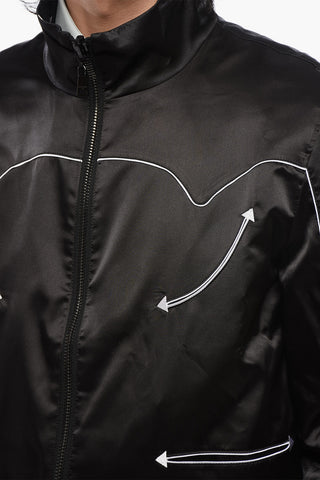 Felpa Track in Satin con Ricami