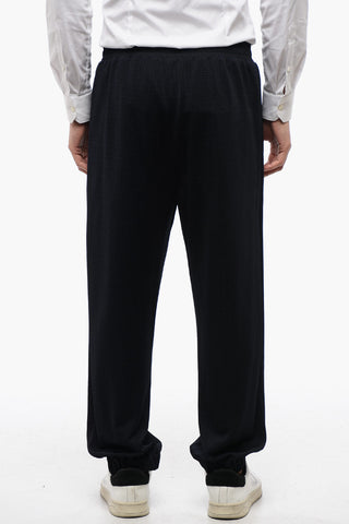 Jacquard Fabric Sweatpants with Cuffs