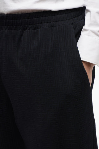 Jacquard Fabric Sweatpants with Cuffs