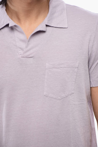 Linen Blend Polo With Breast Pocket