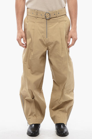 Double-pleated Baggy Fit Cotton Pants