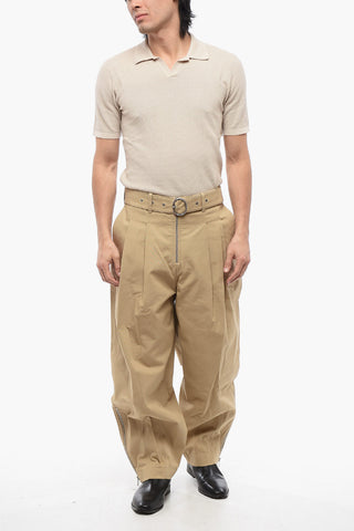 Double-pleated Baggy Fit Cotton Pants