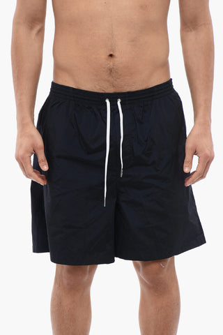 ICON Solid Color Swim Shorts with Maxi Printed Logo
