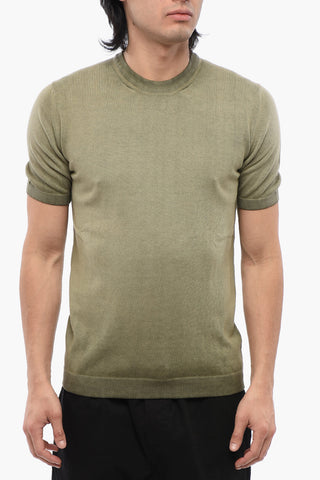 Strick-T-Shirt Mit Rundhalsausschnitt