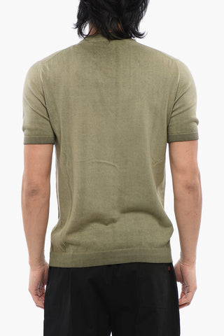 Strick-T-Shirt Mit Rundhalsausschnitt