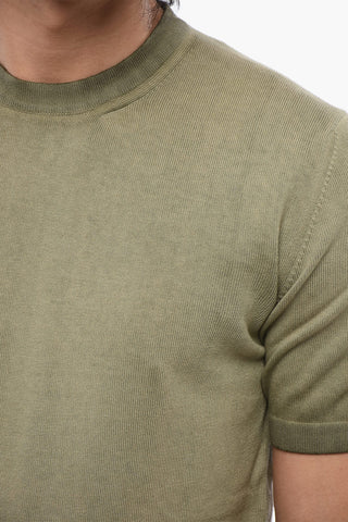 Strick-T-Shirt Mit Rundhalsausschnitt