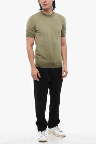 Strick-T-Shirt Mit Rundhalsausschnitt