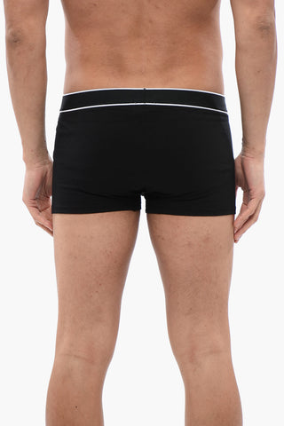 Set of 2 Stretch Cotton Boxer with Logoed Elastic Band