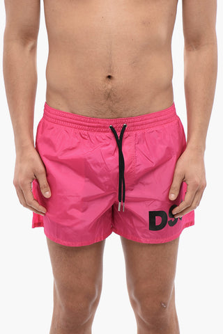 Nylon Swim Shorts with Contrasting Logo