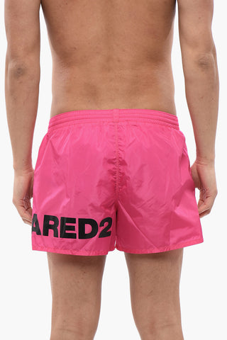 Nylon Swim Shorts with Contrasting Logo