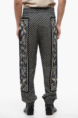 Monogram Viscose Pants with Cuffs