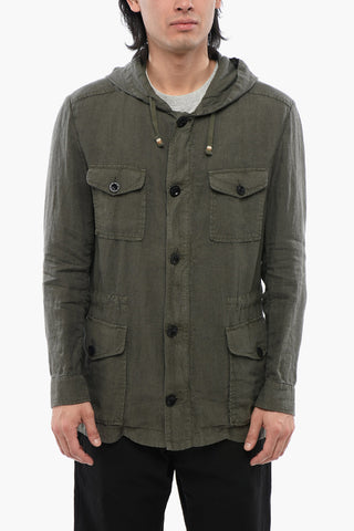 Linen Sahariana Blazer with Hood