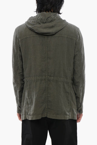 Linen Sahariana Blazer with Hood