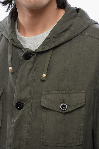 Linen Sahariana Blazer with Hood