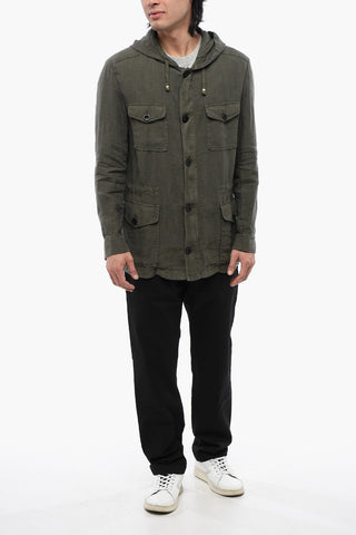 Linen Sahariana Blazer with Hood