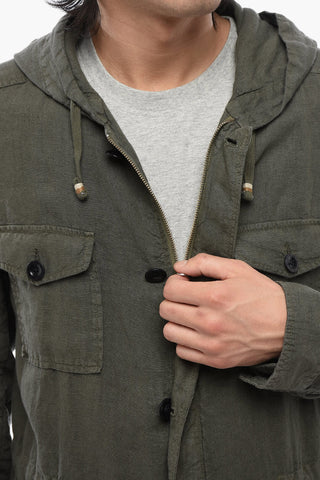 Linen Sahariana Blazer with Hood