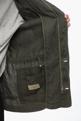 Linen Sahariana Blazer with Hood