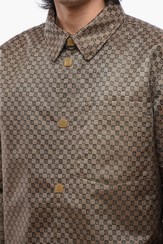 Monogram Fabric Quilted Overshirt with Breast-pocket