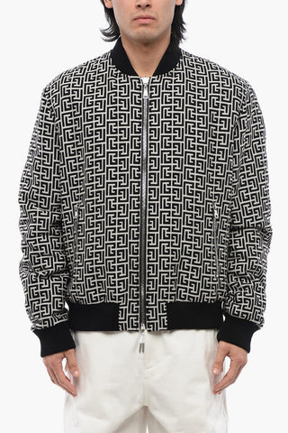 Bomber Reversibile con Motivo Monogram e Zip Frantale