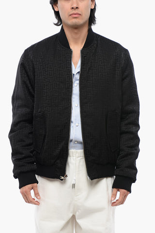 Monogram Patterned Reversible Bomber Jacket with Front Zip