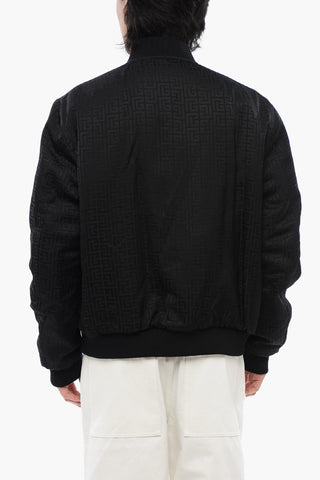 Monogram Patterned Reversible Bomber Jacket with Front Zip
