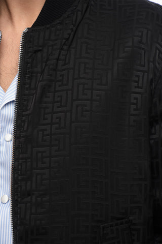 Monogram Patterned Reversible Bomber Jacket with Front Zip
