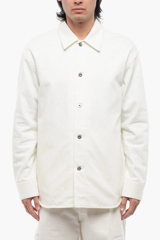 Overshirt in Denim con Tasche a Filo