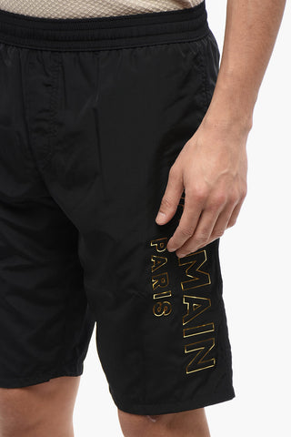 Embossed Lamè Logo SURFER Nylon Shorts