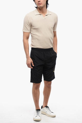 Embossed Lamè Logo SURFER Nylon Shorts