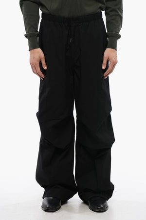Pantaloni Baggy Fit in Cotone con Coulisse alla Caviglia