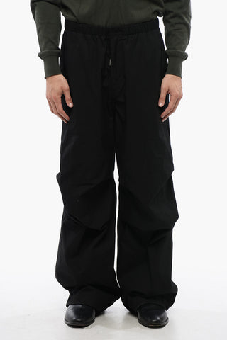 Pantaloni Baggy Fit in Cotone con Coulisse alla Caviglia