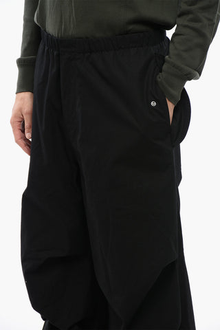 Pantaloni Baggy Fit in Cotone con Coulisse alla Caviglia