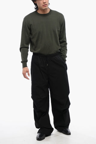 Pantaloni Baggy Fit in Cotone con Coulisse alla Caviglia