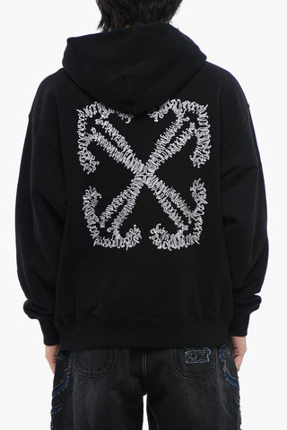 Felpa Con Cappuccio TATTOO ARROW Skate Fit In Cotone Garzato