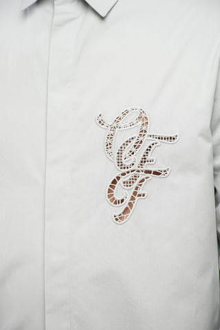 Cotton NATLOVER Shirt with Openwork Embroidery