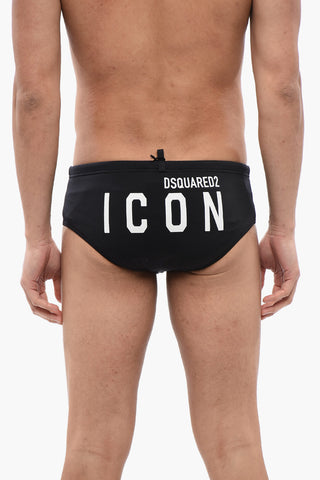 Costume da Bagno Slip con Logo a Contrasto