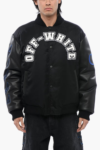 Bomber BASEBALL LEA mit Lederärmeln und Logo-Patch