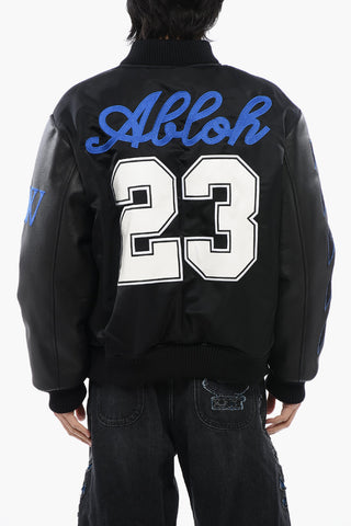 Bomber BASEBALL LEA mit Lederärmeln und Logo-Patch