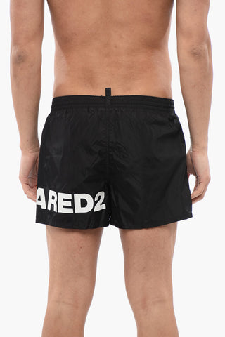 Nylon Swim Shorts with Printed Logo