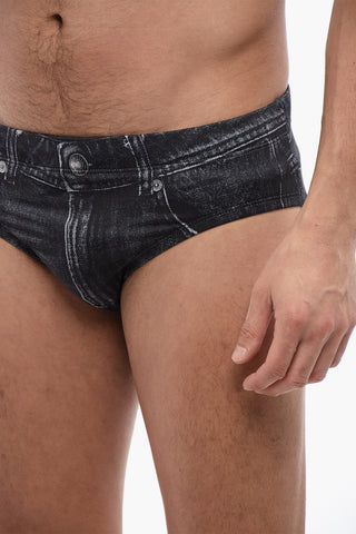 Costume da Bagno Slip BMBR-ALFIE SW in Tessuto Stretch Effetto Denim