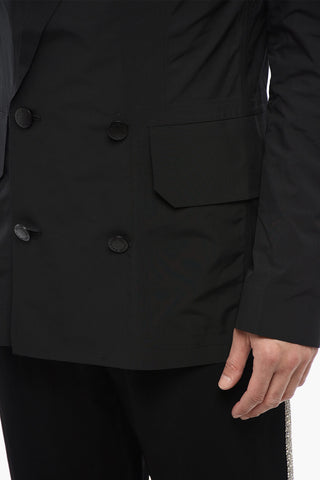MAINLAB Blazer Doppiopetto in Nylon con Tache a Toppa