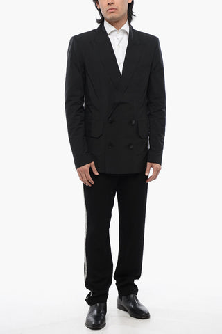 MAINLAB Blazer Doppiopetto in Nylon con Tache a Toppa