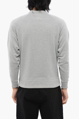 Brushed Cotton Crewneck Sweatshirt With Logo