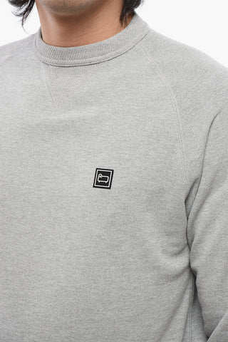 Brushed Cotton Crewneck Sweatshirt With Logo